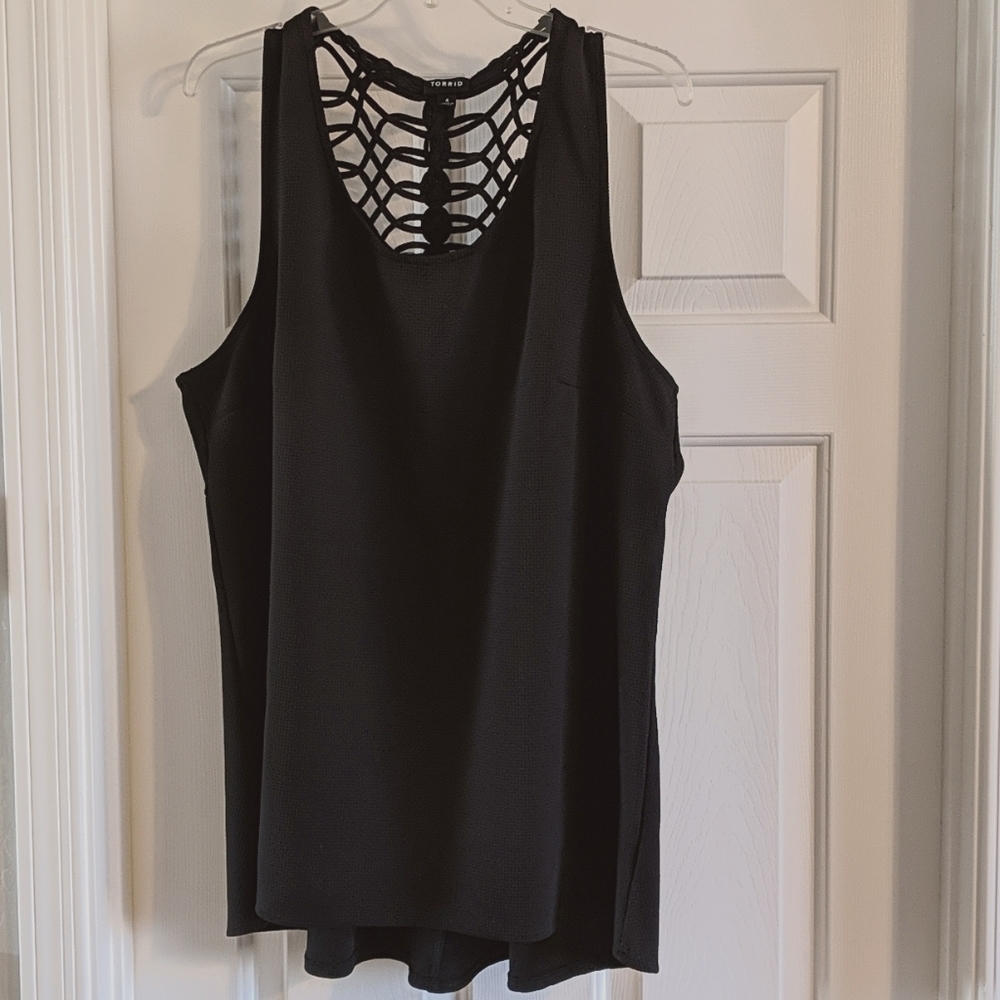 Torrid Black Patterned Back Tank Size 4
